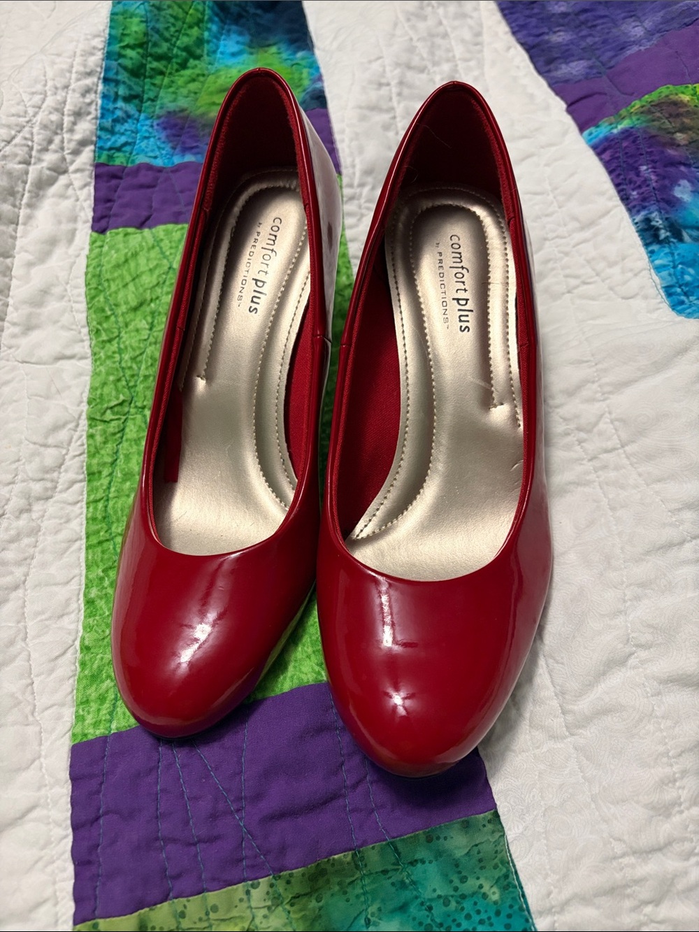 comfort plus by Predictions Red Patent Heeled Pumps